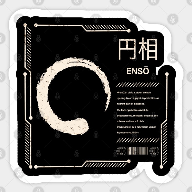 Enso Zen Circle Buddhist Japanese Kanji Characters Calligraphy 641 Sticker by dvongart